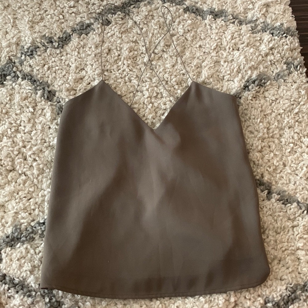 Army Green backless top